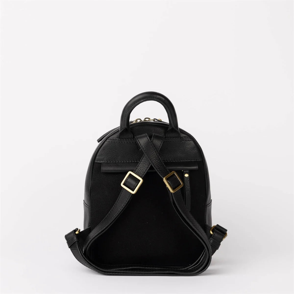 Soft leather black backpack on sale