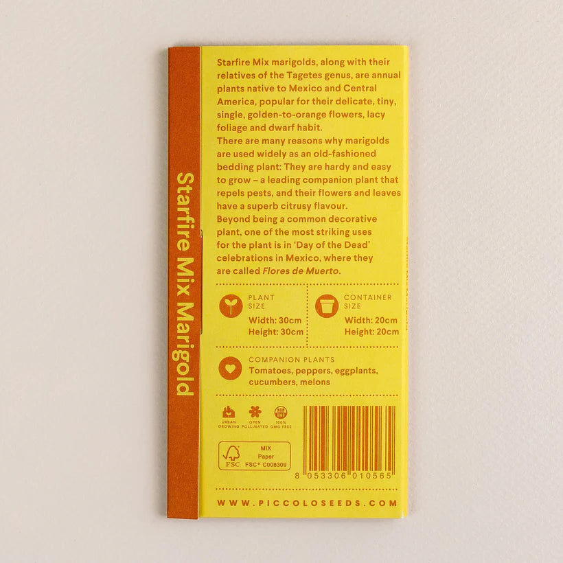 starfire marigold seeds Seed Packets - Marigold - Starfire Mix – Industry & Co