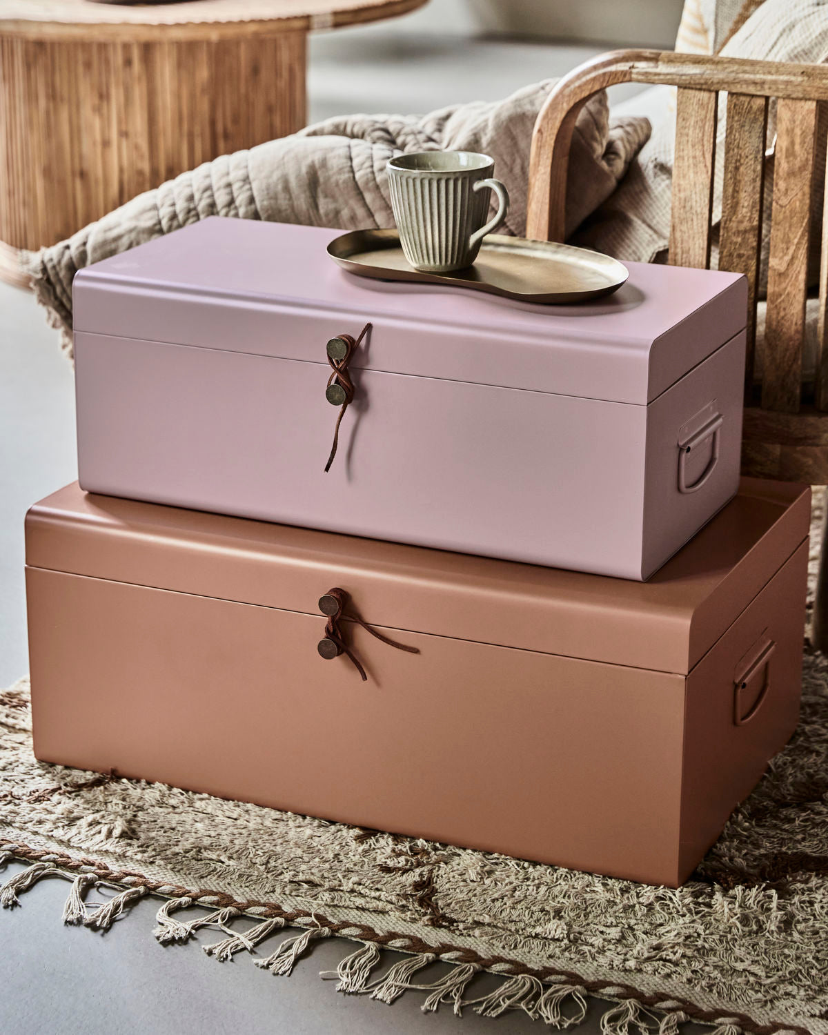 Society Of Lifestyle - Storage Box - Metal - Beige/Rose - Lifestyle Cut 