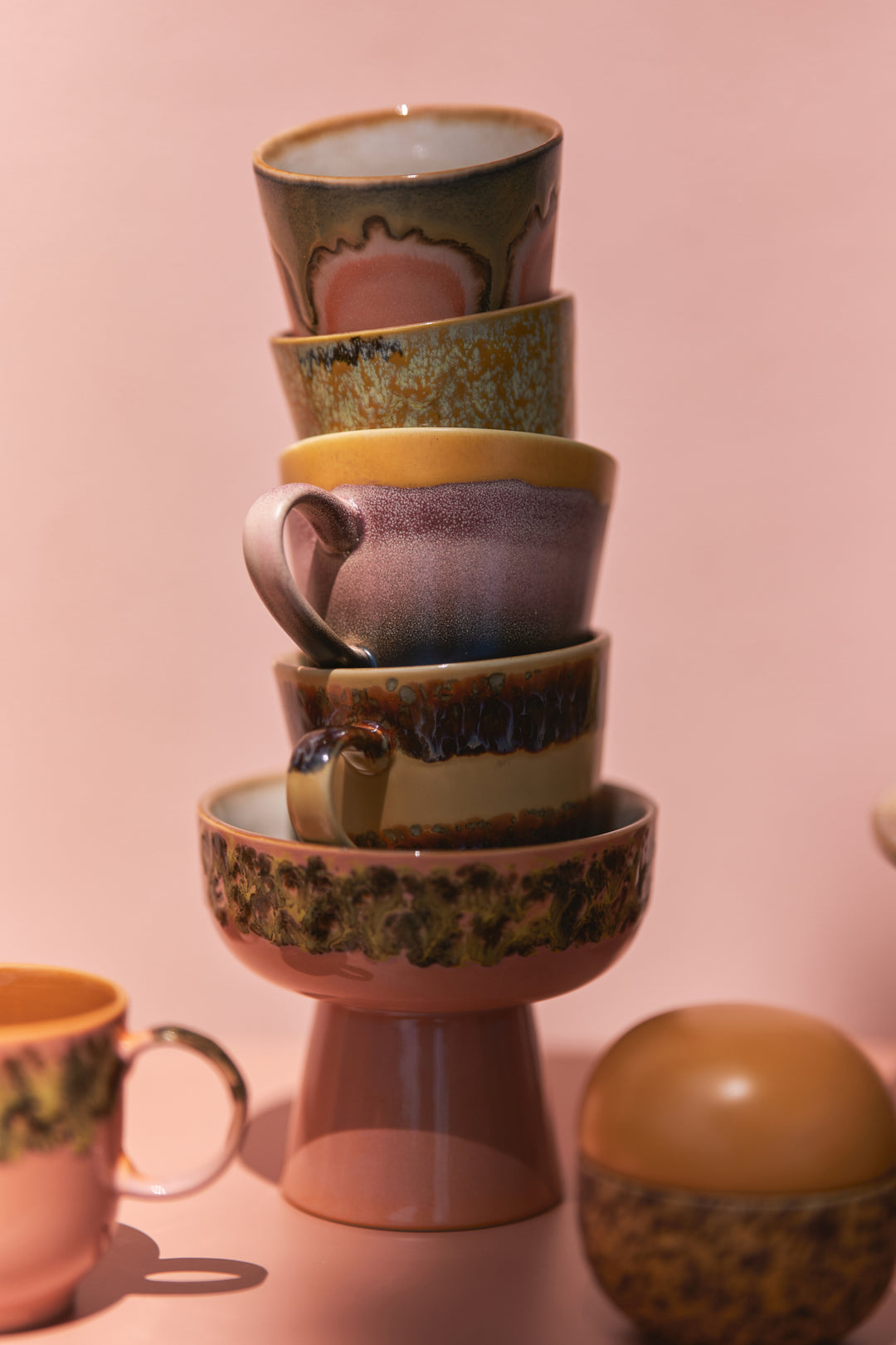 HKliving® 70s Ceramics - Cappuccino Mugs - Vista - Set Of 4