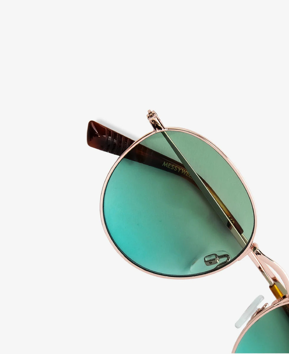 Sunglasses - Lennon - Rose Gold - Green – Industry & Co - Home