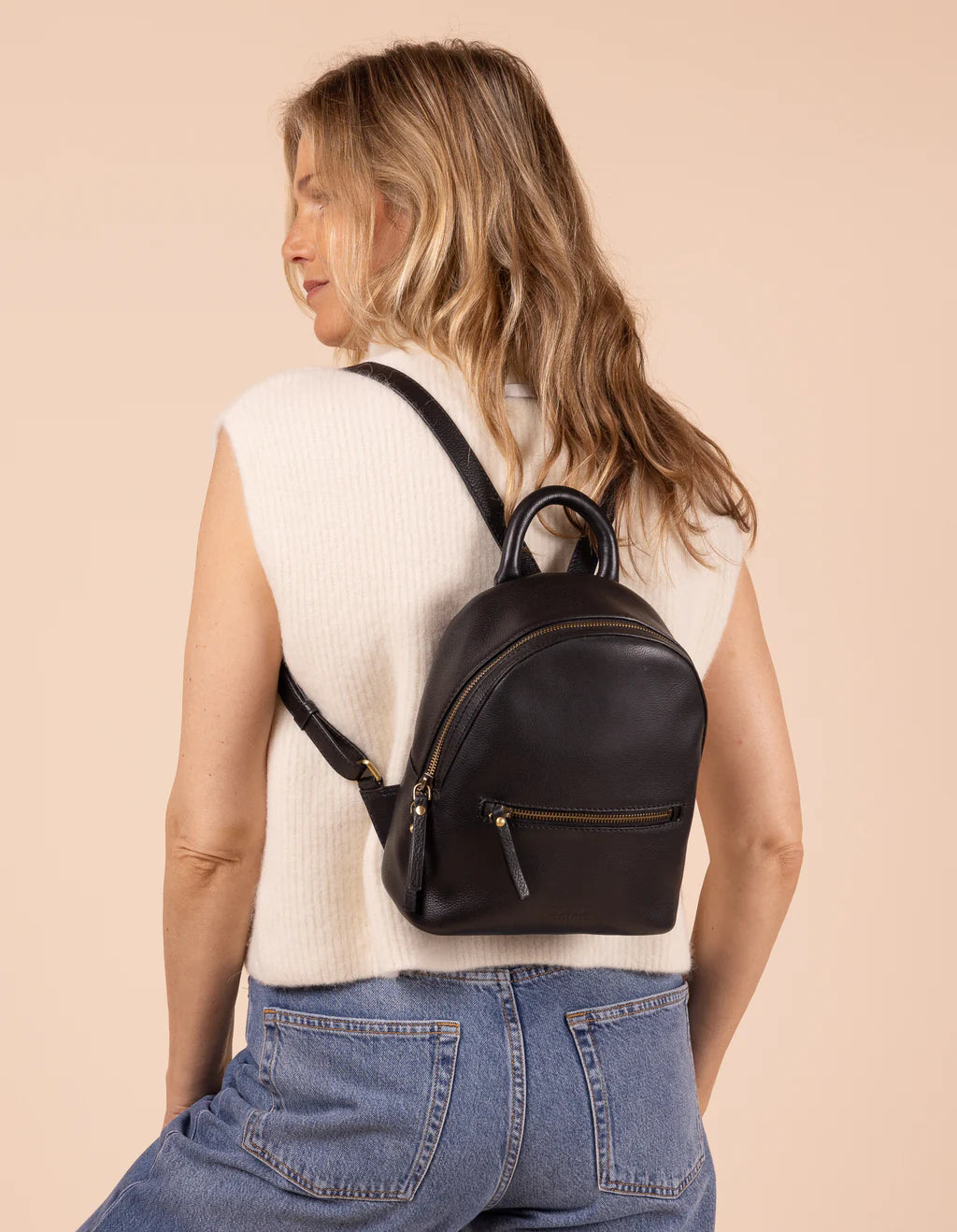 Backpack Mini Ivy Soft Grain Leather Black Industry Co Home