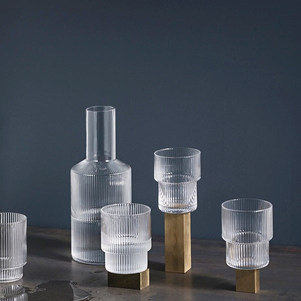 Glass - Ripple - Set of 4 - Stackable - Clear – Industry & Co - Home